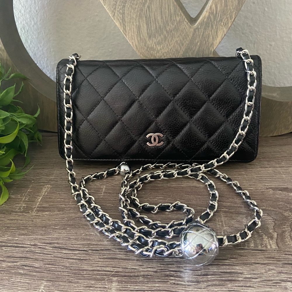 🖤⛓Chanel Matelasse Quilted Wallet Chain Adjustable Crossbody